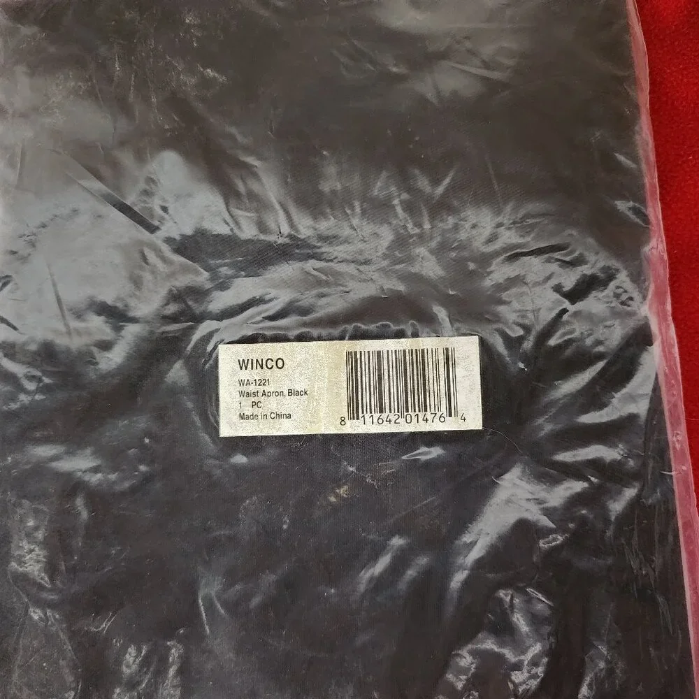 Winwear Black Cotton Poly Three Pocket WA-1221 Professional Waist Apron OSFM